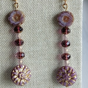 Mulberry and pink earrings