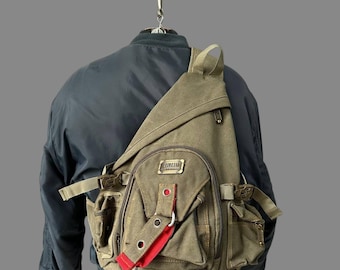 Vintage Y2K Gray GAP Sling Crossbody Backpack - Etsy