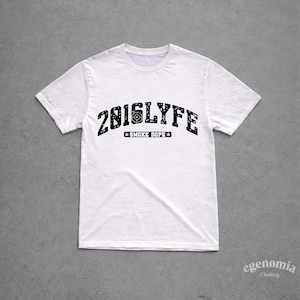2016LYFE tee inspired by smokedope , 2016 vibes and Y2K streetwear, blending Fakemink, Opium style and grunge 90s edgy energy