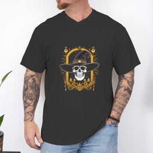 Halloween Tarot Skeleton T-Shirt: Spooky Gothic Witch Tee