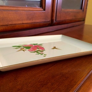 Otagiri Lacquerware Tray with Hummingbird and Floral Motif image 5