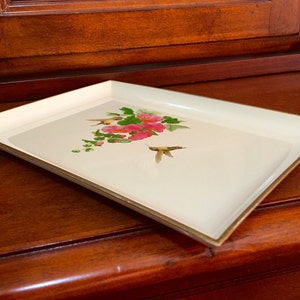 Otagiri Lacquerware Tray with Hummingbird and Floral Motif image 3