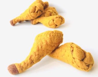 Felt food fried chicken legs toy