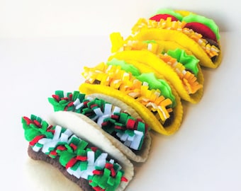 felt food taco, pretend play food taco, felt taco - handmade play food for toddler