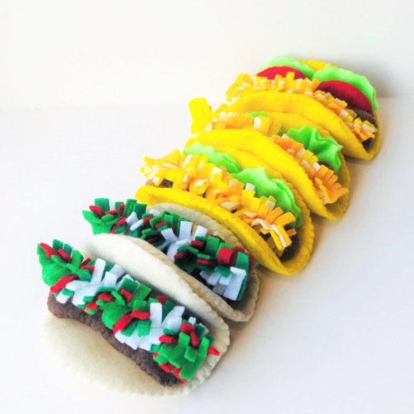 felt food taco, pretend play food taco, felt taco - handmade play food for toddler