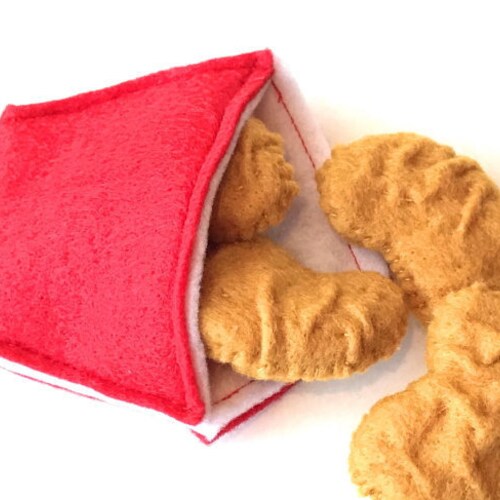 Felt Food Chicken Nuggets Set Eco Friendly Pretend Play Food Etsy