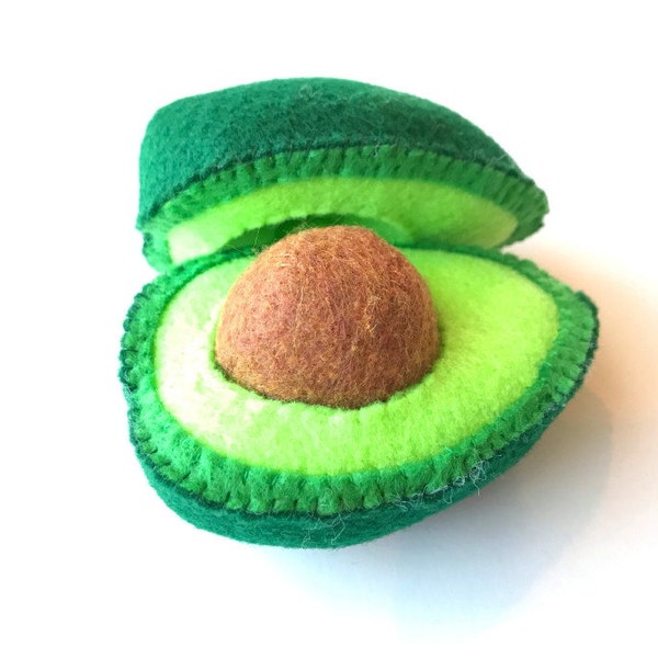 Felt food Avocado set, eco friendly pretend play food, felt avocado for play kitchen, toy avocado, play food avocado, felt food