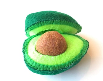 Felt food Avocado set, eco friendly pretend play food, felt avocado for play kitchen, toy avocado, play food avocado, felt food