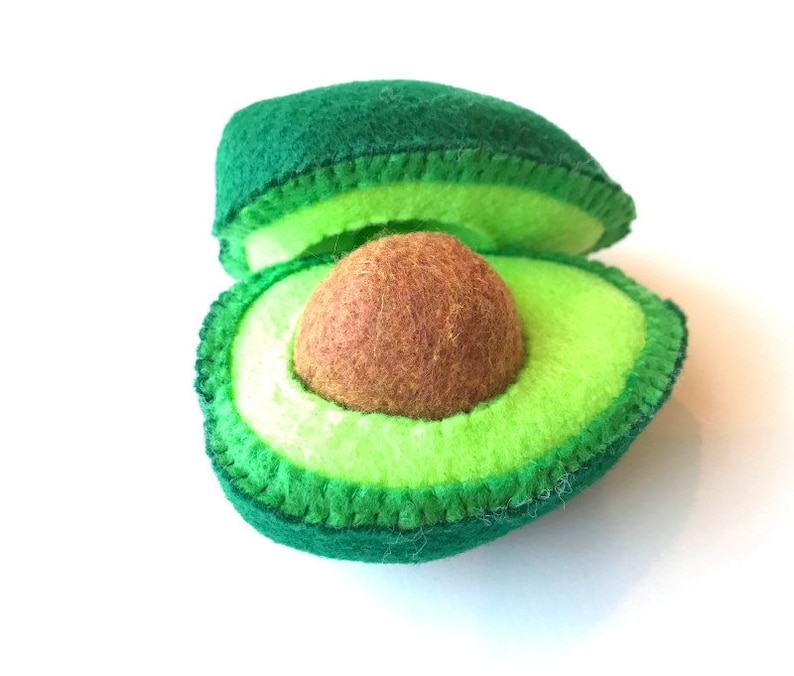 Felt food Avocado set, eco friendly pretend play food, felt avocado for play kitchen, toy avocado, play food avocado, felt food image 1