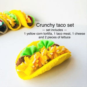 felt food taco, pretend play food taco, felt taco handmade play food for toddler image 3