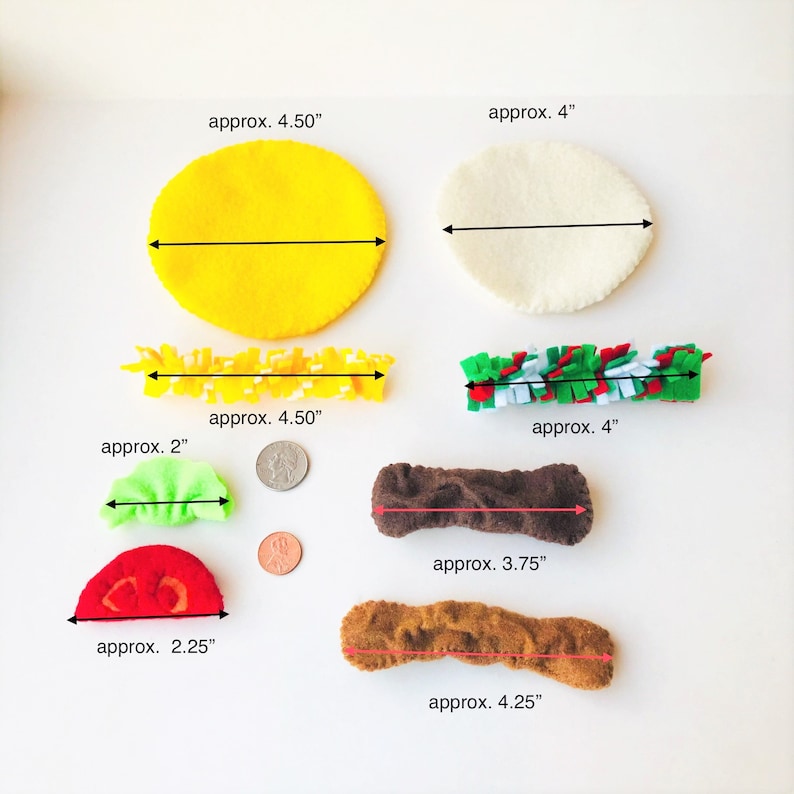 felt food taco, pretend play food taco, felt taco handmade play food for toddler image 10