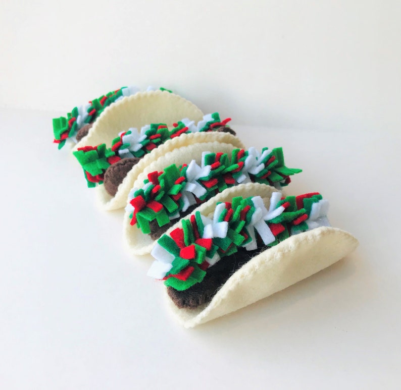 felt food taco, pretend play food taco, felt taco handmade play food for toddler image 5