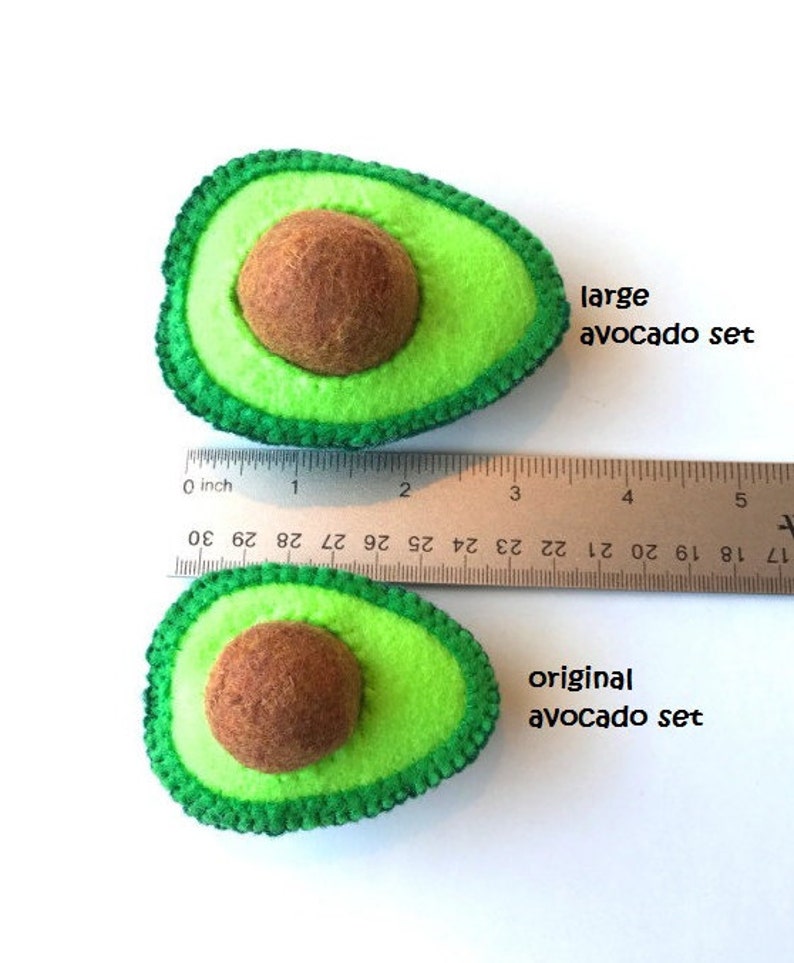 Felt food Avocado set, eco friendly pretend play food, felt avocado for play kitchen, toy avocado, play food avocado, felt food image 4