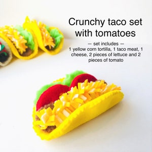 felt food taco, pretend play food taco, felt taco handmade play food for toddler image 4