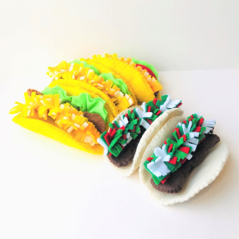 felt food taco, pretend play food taco, felt taco handmade play food for toddler image 8