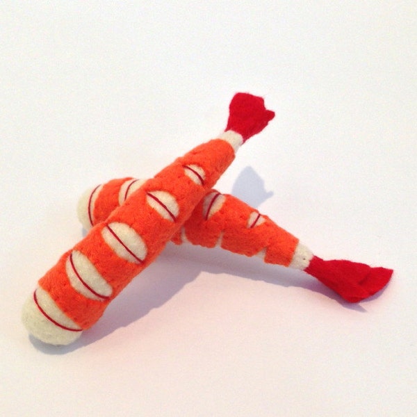 Felt food Shrimp set, eco friendly toy, felt play food, pretend food, play kitchen food, felt shrimp, play food shrimp, felt toy shrimp,