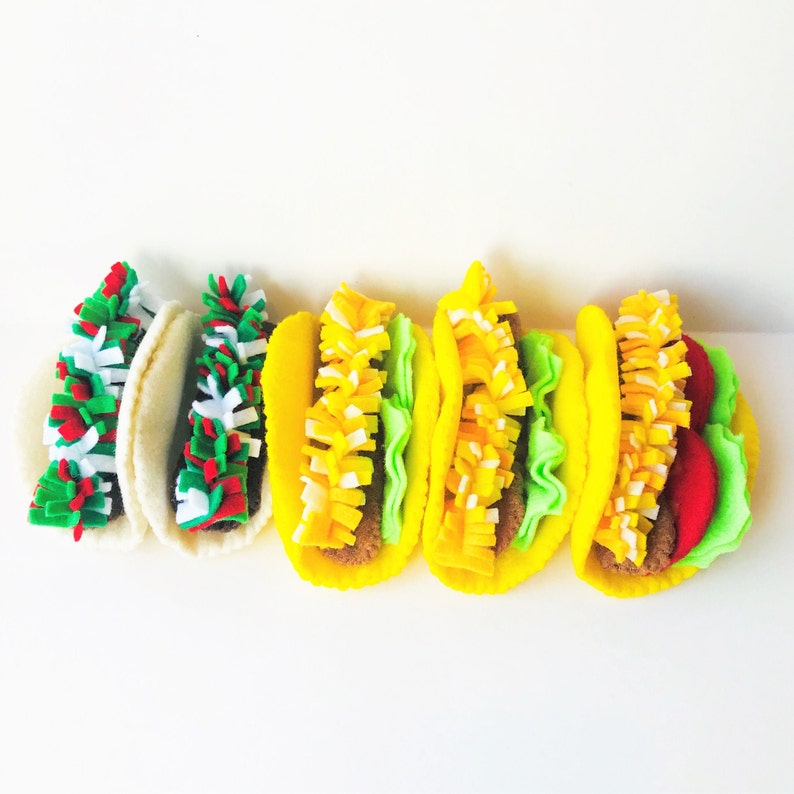 felt food taco, pretend play food taco, felt taco handmade play food for toddler image 7