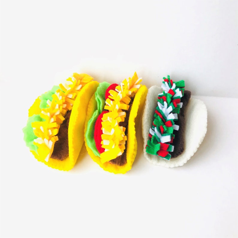 felt food taco, pretend play food taco, felt taco handmade play food for toddler image 9