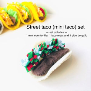 felt food taco, pretend play food taco, felt taco handmade play food for toddler street taco set