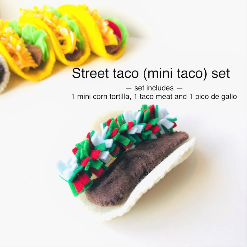 felt food taco, pretend play food taco, felt taco handmade play food for toddler image 2