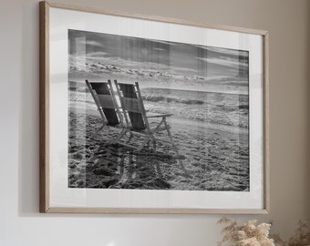 Myrtle Beach Art Print Photo, South Carolina, Beach Chairs Canvas or Print