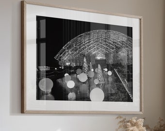 Missouri Botanical Garden Glow St Louis Missouri - Fine Art Photograph Climatron Geodesic Dome Conservatory Christmas Lights Canvas or Print