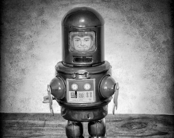 Robot Print - Boys Room Decor - Robot Art - Robot Photo Print Canvas or Print