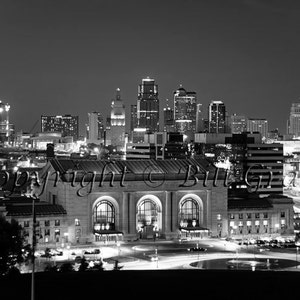 Kansas City Skyline and Union Station - Fine Art Photograph Kansas City Photo Print Wall Art Canvas or Print