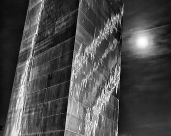 St. Louis Gateway Arch and Full Moon in St. Louis Missouri, St Louis Arch Photo, St Louis Arch Print Canvas or Print