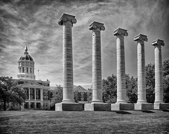 CLEARANCE SALE 30% OFF - University of Missouri in Columbia Missouri - Fine Art Mounted Canvas 8x10