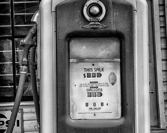 Vintage Gas Pump Art Print, Gas Station Art Canvas or Print