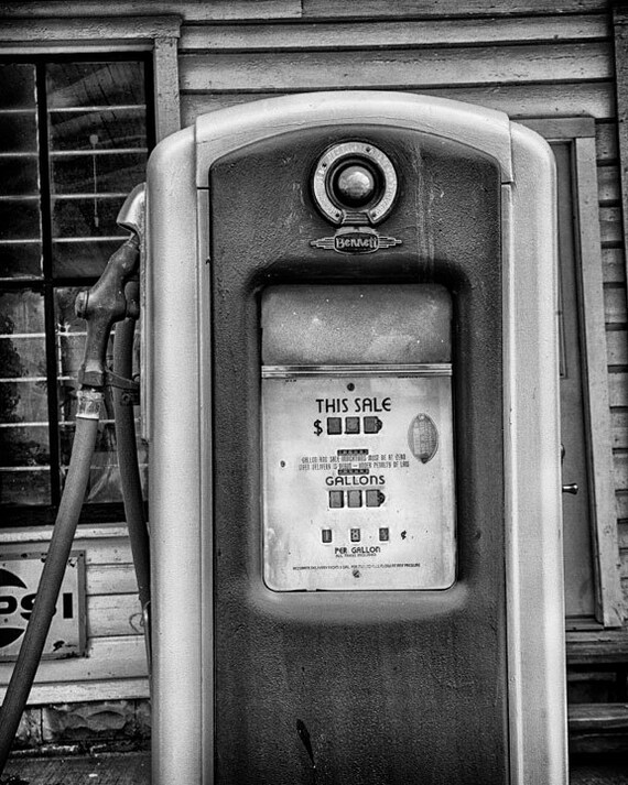 Vintage Gas Pump Art Print Gas Station Art Canvas or Print Etsy