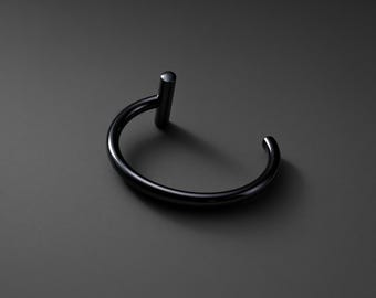 Anello per labbra in acciaio chirurgico in stile classico, ornamento temporaneo per labbra, finto bracciale per labbra minimalista, gioiello per labbra finto nero
