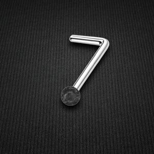Surgical Steel L-Shaped Nose Ring Stud with Black Zirconia Nostril Jewelry Nose Piercing Small Nose Screw Accessory Chic Piercing