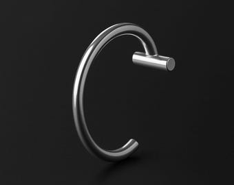 Surgical Steel Lip Ring in Classic Style Lip Ornament Simple Labret Body Jewelry Chic Lip Hugger Fake Piercing Accessory Silver