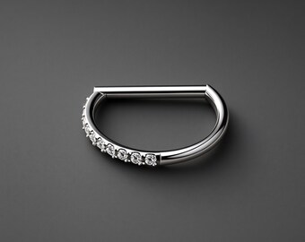 Titanium Clicker Ring in Classic D Shape Style Conch Huggie Helix