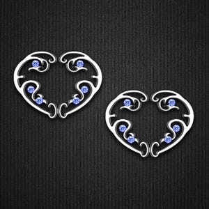 Silver Plated Nipple Clips in Heart Shape with Zirconia Perfect for Fetish Lovers Love Nipple Jewelry and Adjustable Nipple Clamps