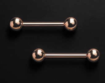 Surgical Steel Nipple Jewelry in Classic Minimalist Style with Erotic Accessories for Intimate Piercing and Nipple Bar Decoration Rose Gold