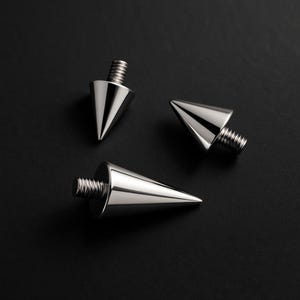 Titan Spike Top Accessory för Piercingring Skivstång Invändig Gängad Smycken Näsring Daith Örhänge Septum Piercing Silver