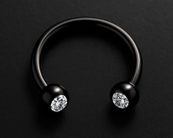 Icona Del Glifo Con Orecchino A Mezzo Cerchio. Gioielli Piercing A Ferro Di Cavallo. Simbolo Di