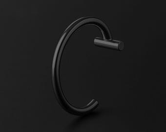 Chirurgenstahl Lippenring im klassischen Stil temporäre Lip Hugger Lip Ornament Minimalist Faux Lip Cuff Fake Lip Schmuck schwarz