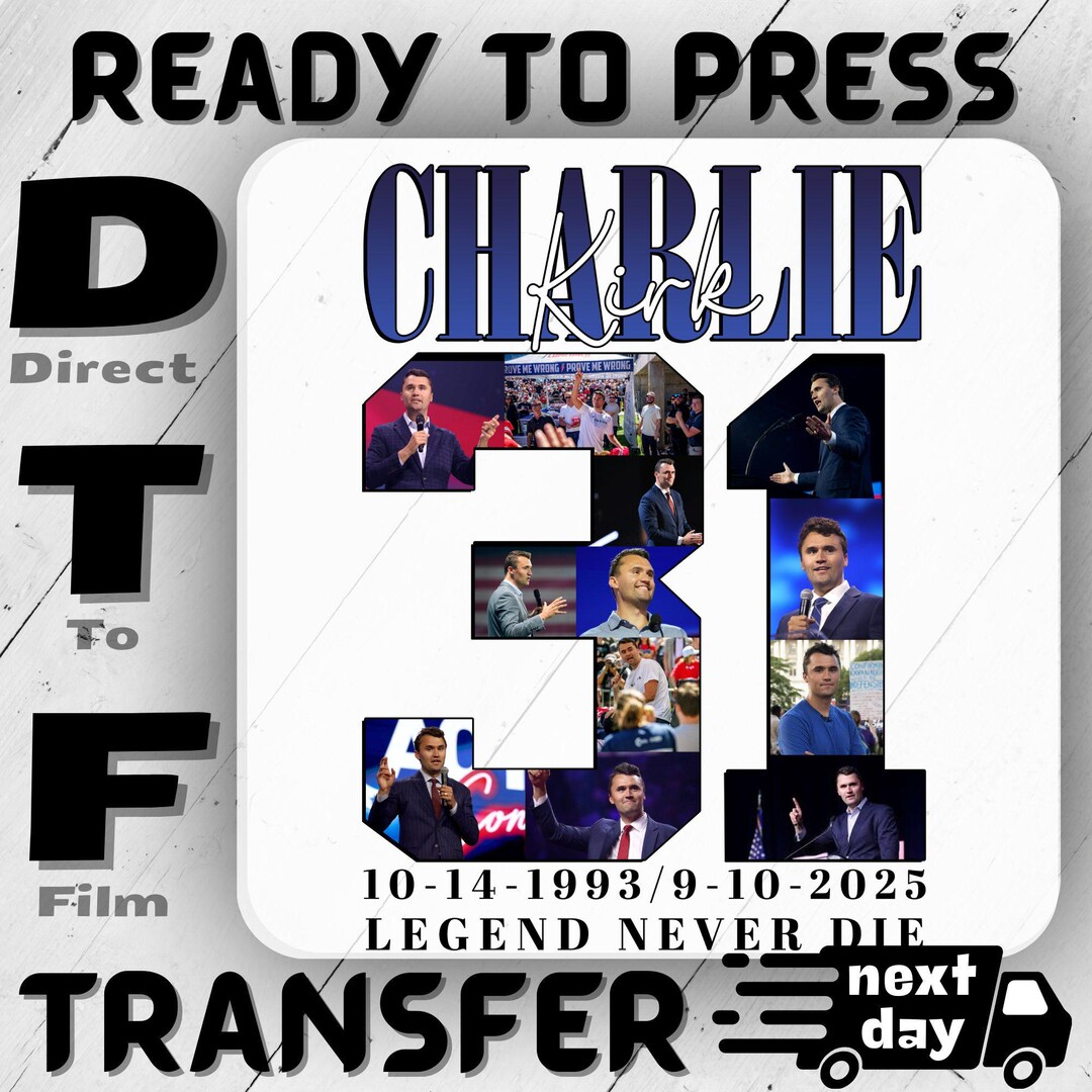 Charlie Kirk DTF Transfer: Ready to Press, A True Patriot Bootleg ...