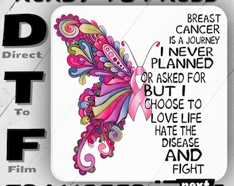 Breast Cancer Awareness Dtf Transfer, Breast Cancer Saying Iron on Decal, Breast Cancer Support DTF, Cancer Warrior Prints, Cancer Survivor