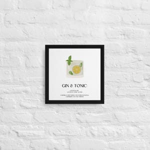 Ricetta per Gin & Tonic - Tela incorniciata di alta qualità