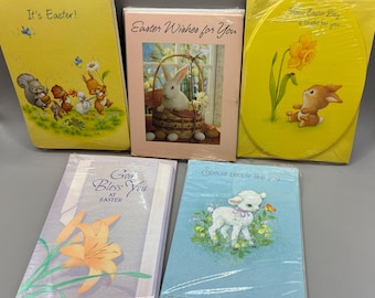 5 Packs HALLMARK Vintage EASTER Cards Unused 36 Lot Bundle