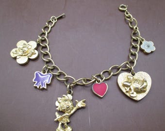 Vintage DISNEY Minnie Mouse Friends Forever Best Friends CHARM BRACELET Mickey Walt Disney 6"