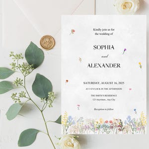 Floral Wedding Invite – Editable Canva Template – Customizable Printable Wedding Invitation – Digital Download – Printable Wedding Card