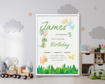 Editable Dinosaur Birthday Invitation Kids Roar Printable Editable Dino Party Invite Printable Instant Download Cute Dino Party Invite