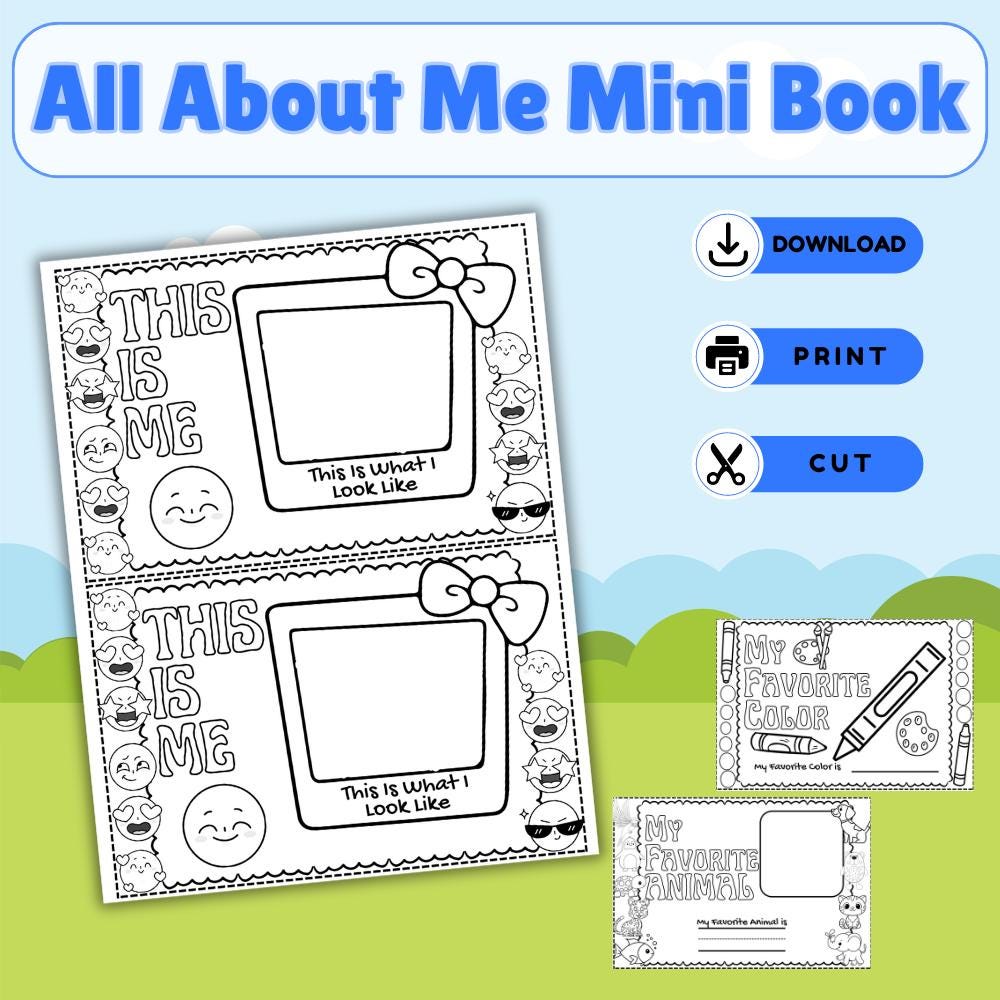 All About Me Mini Book | First Day Activity, Kindergarten, Preschool ...