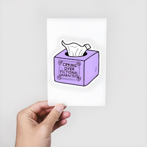 Crying Over Fictional Characters Sticker: Funny Bookish Digital Download